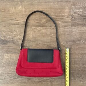 Lauren Ralph Lauren Vintage 1990s Red and Black Shoulder Bag